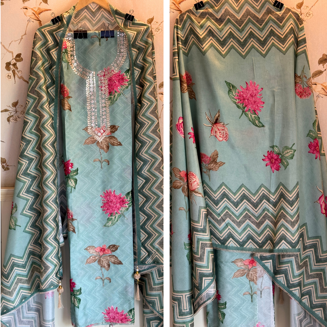 Tusser silk suit- E029