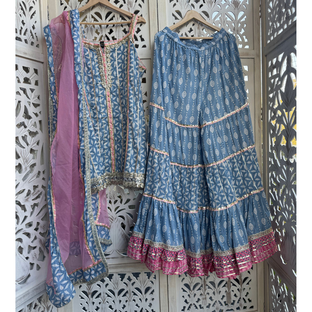 Cotton Sharara Set- R059