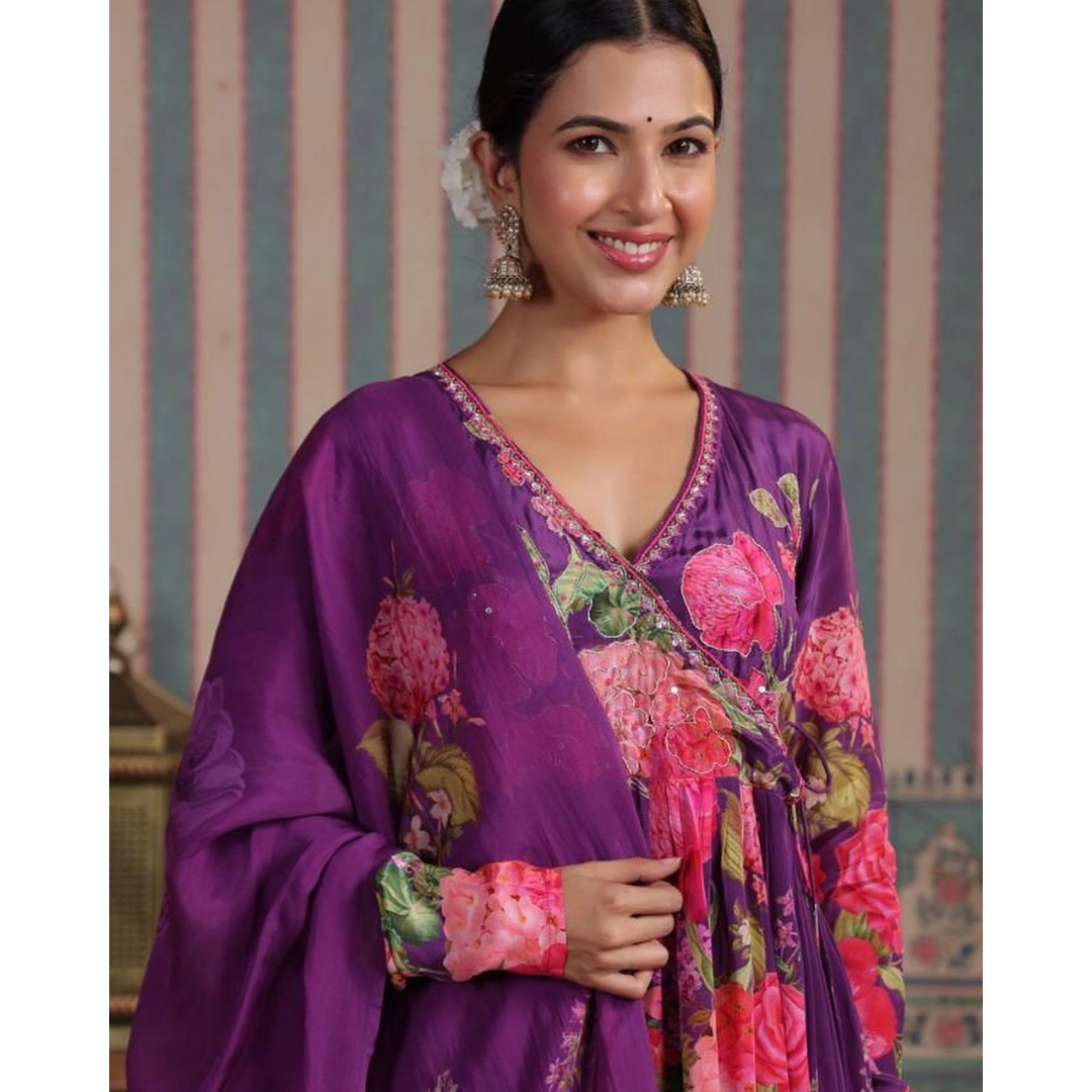 Crepe Anarkali Suit Set- R014