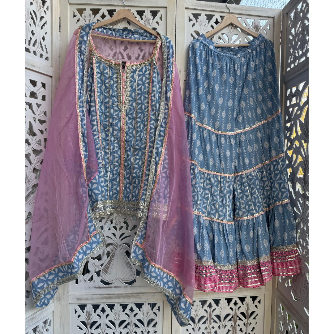 Cotton Sharara Set- R059