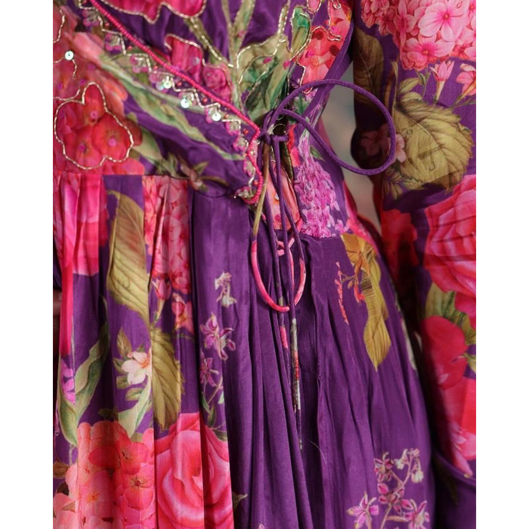 Crepe Anarkali Suit Set- R014