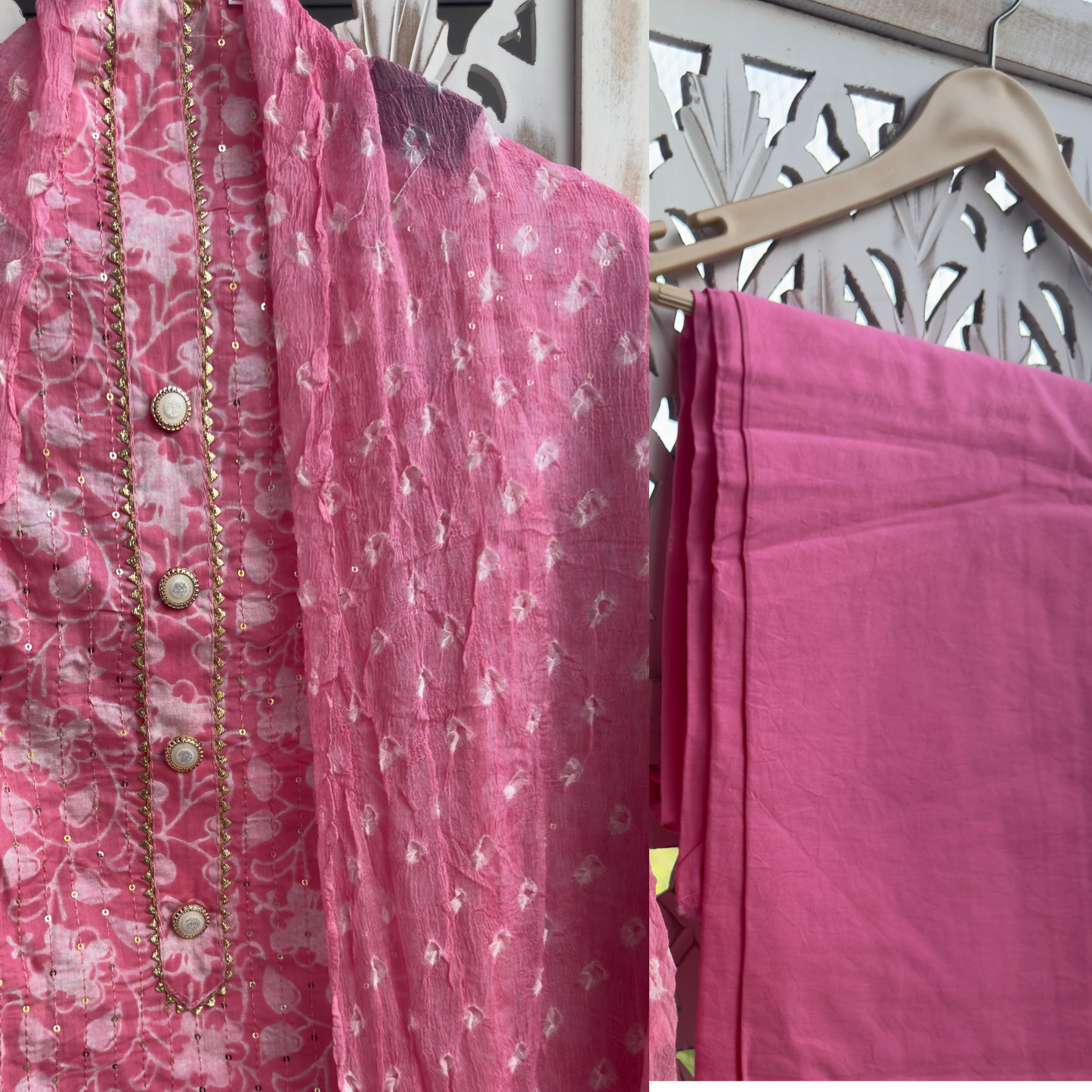 Cotton Suit- D080- BABY PINK