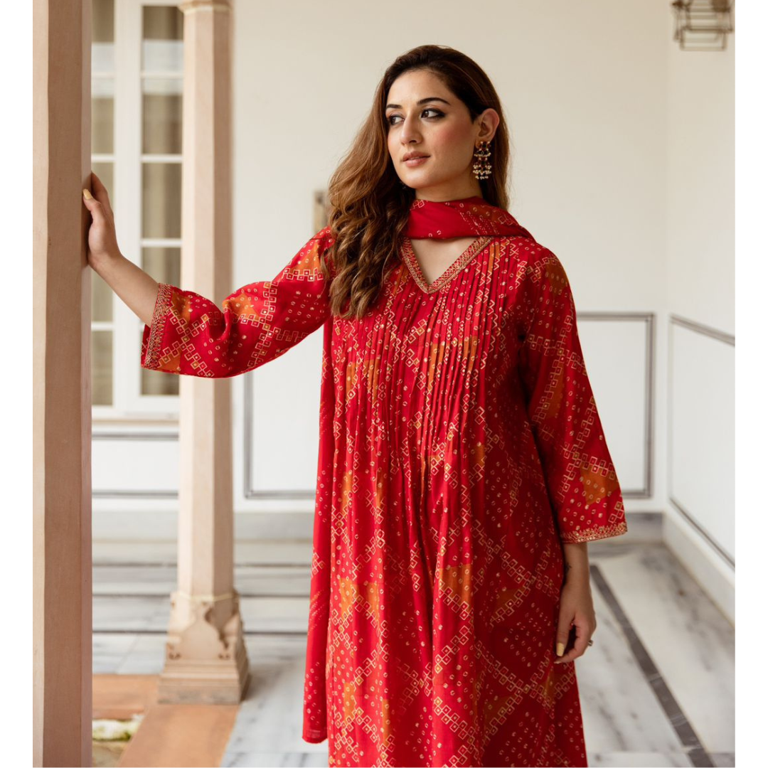 Anarkali muslin suit set- R100