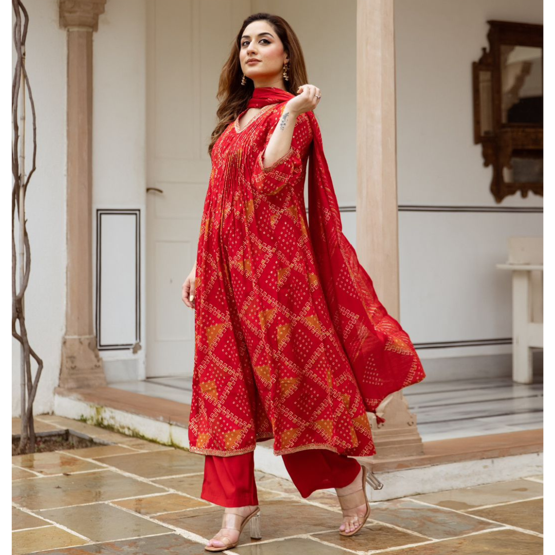 Anarkali muslin suit set- R100