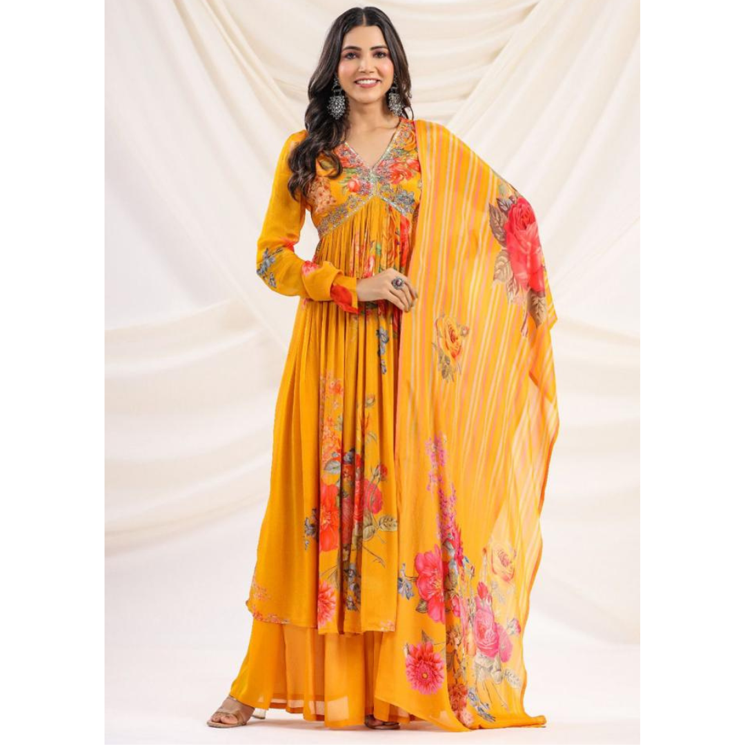 Chinon Anarkali set- R040