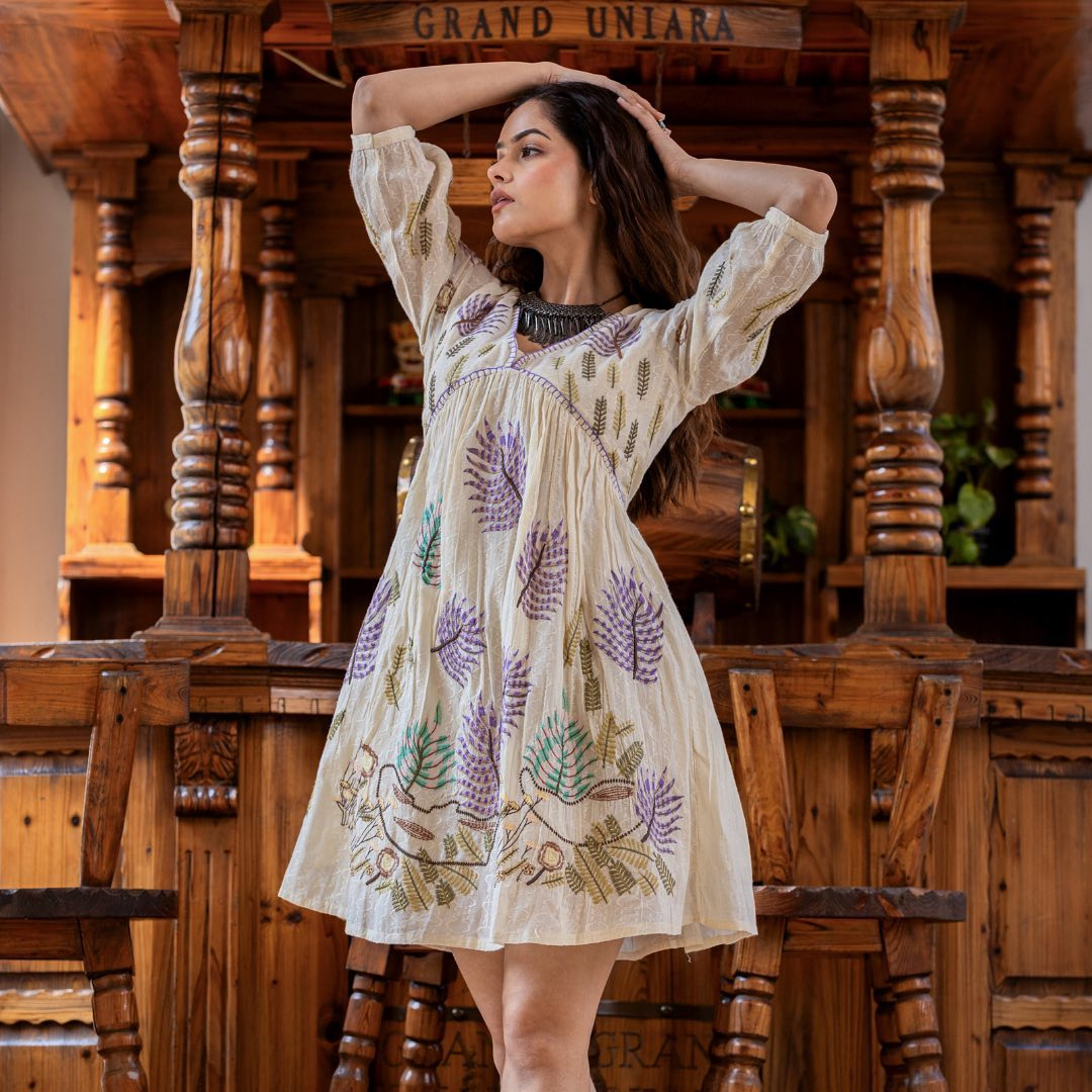 Cotton Dress (Knee length)- R087