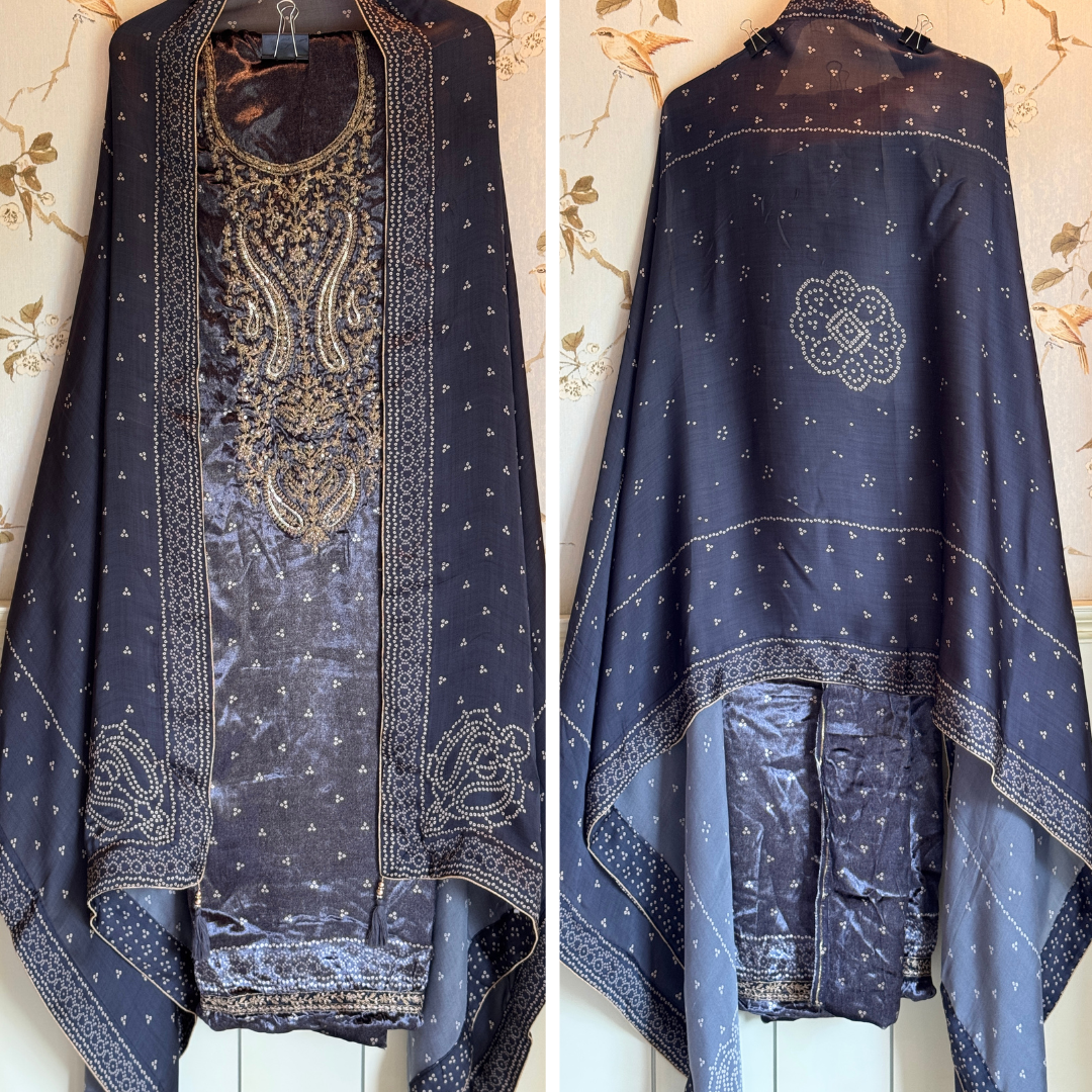 Velvet suits - Black- B158