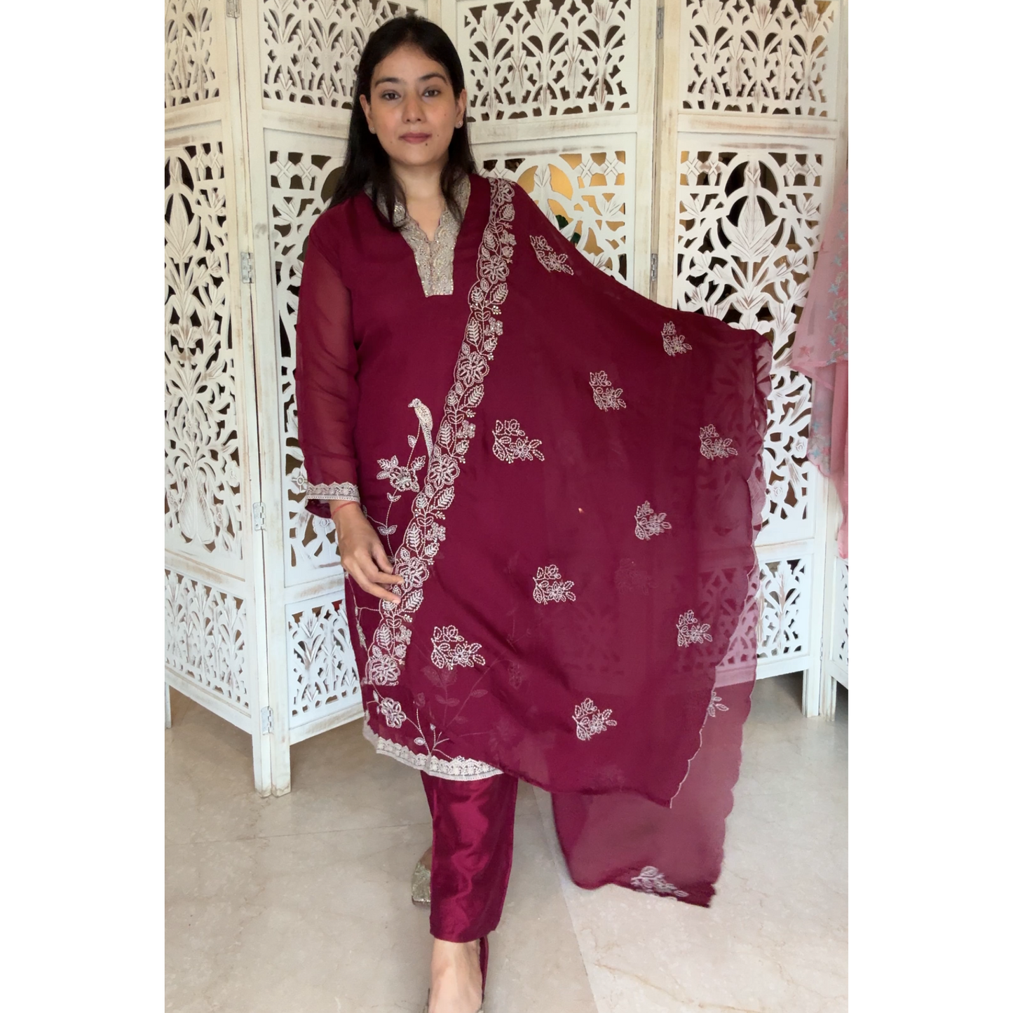 organza suit- R105