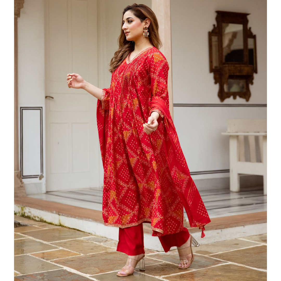 Anarkali muslin suit set- R100
