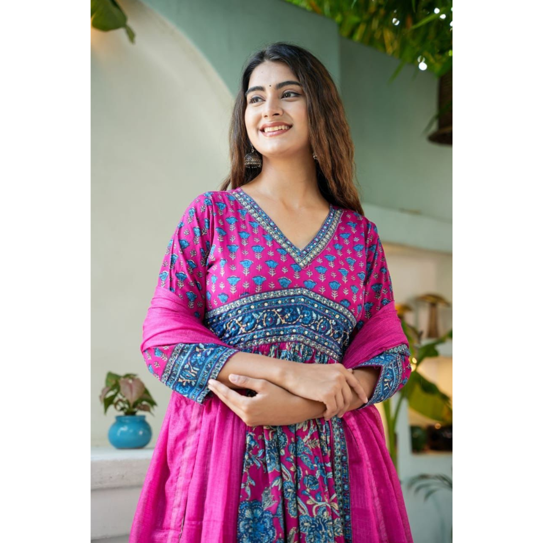 Cotton Suit- Anarkali- RE258