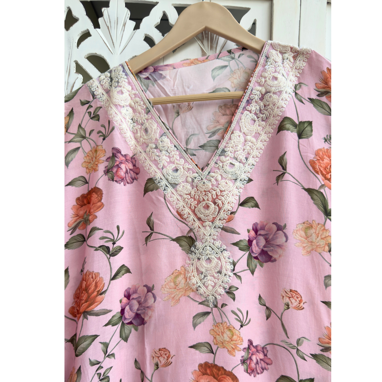 Unstitched Kaftan-D210 PINK