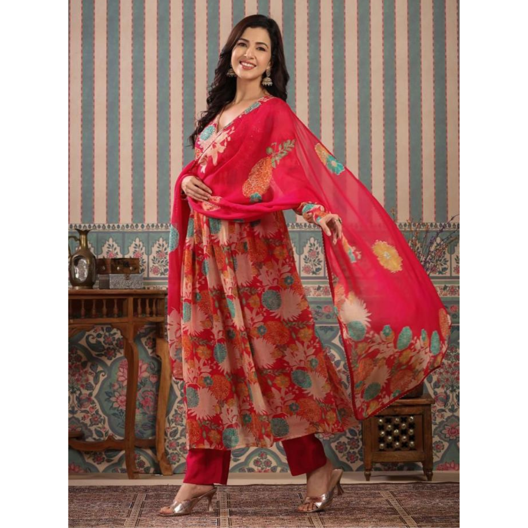 Organza nyra cut suit set- R039