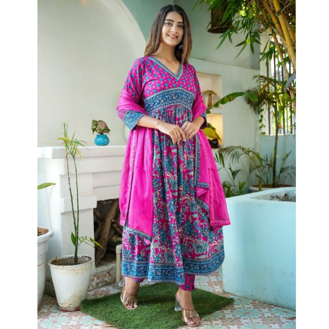 Cotton Suit- Anarkali- RE258