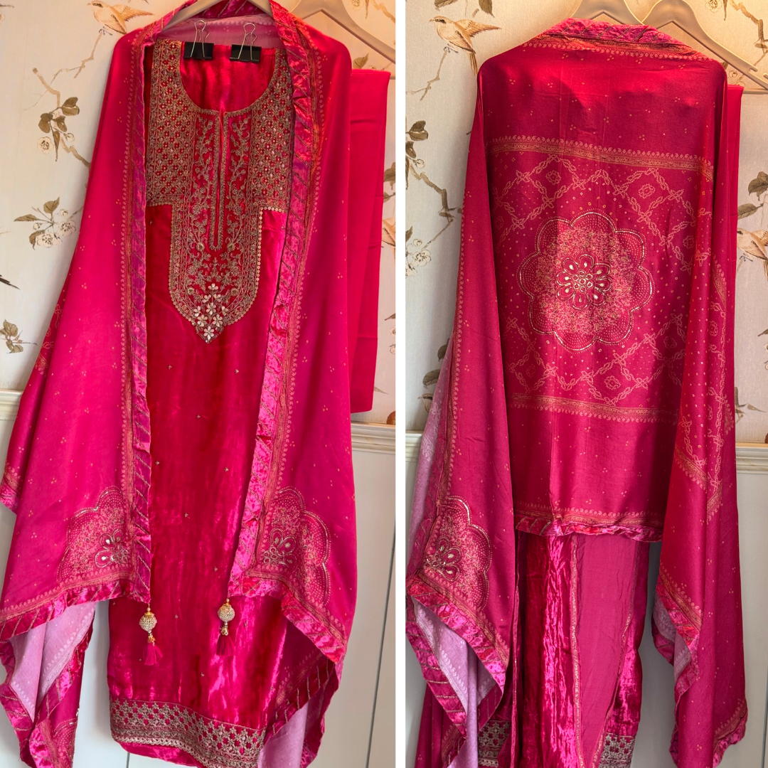Velvet suit- Pink- E092