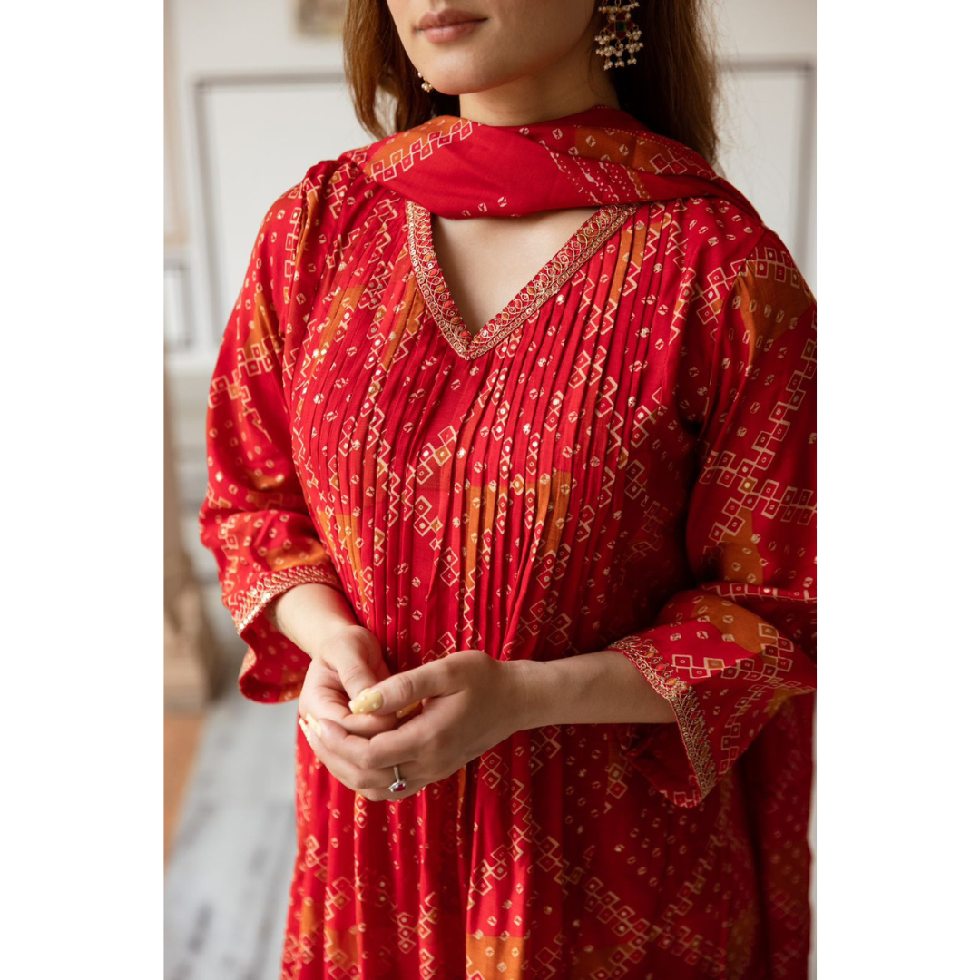 Anarkali muslin suit set- R100