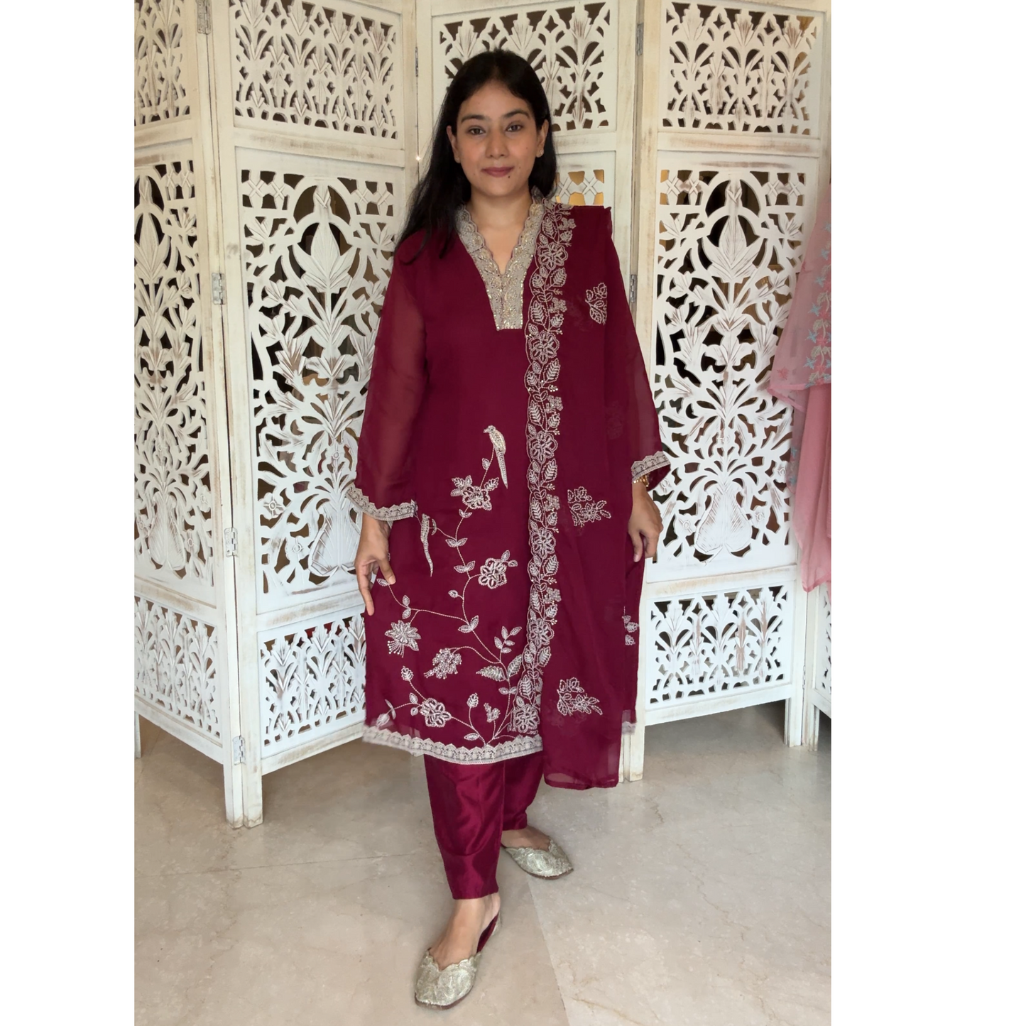 organza suit- R105