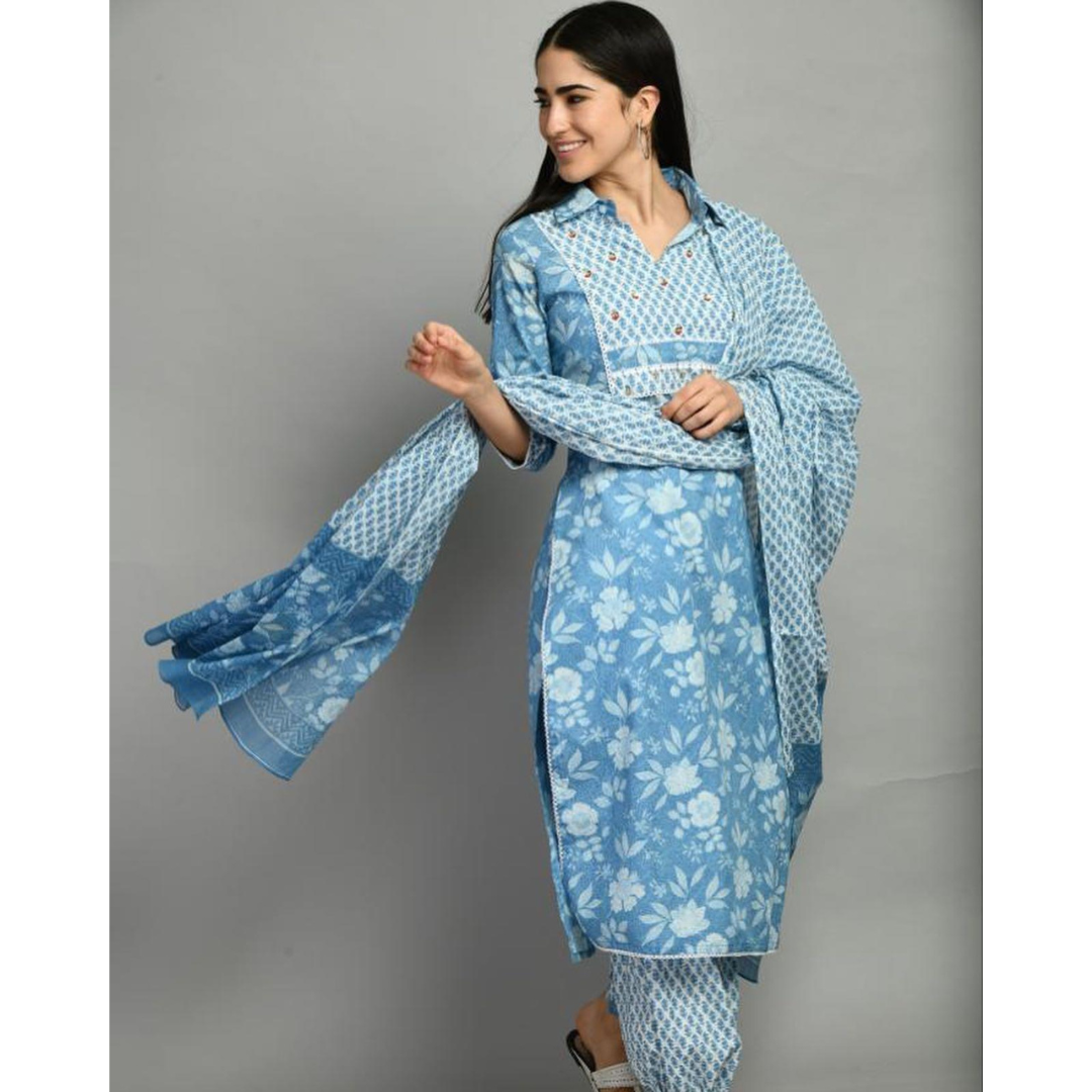 Cotton Suit with afghani pants-RE204