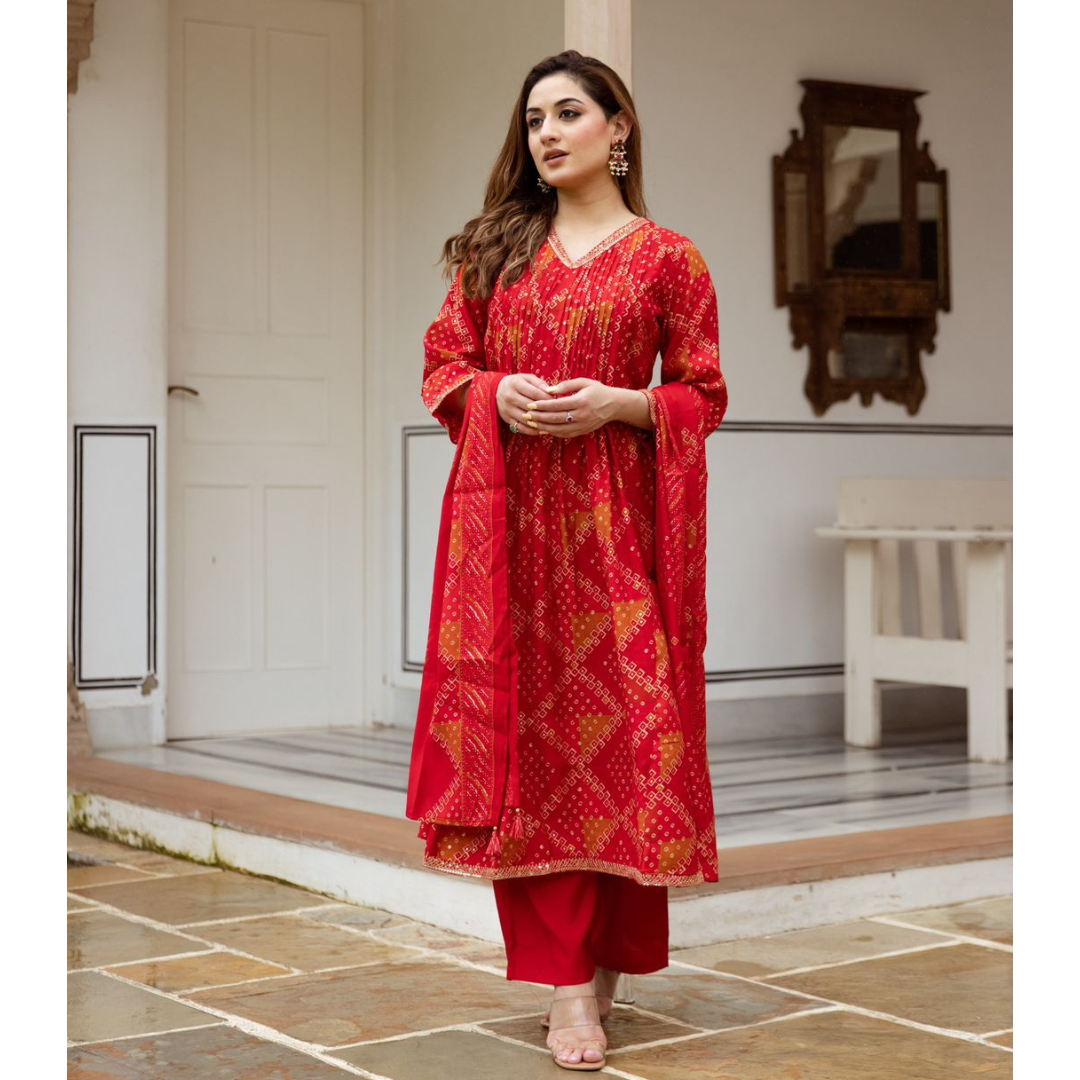 Anarkali muslin suit set- R100