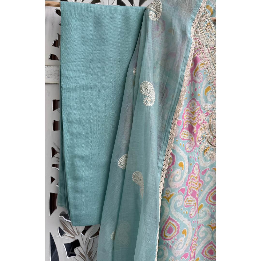 Ikat Muslin Suit- E017B