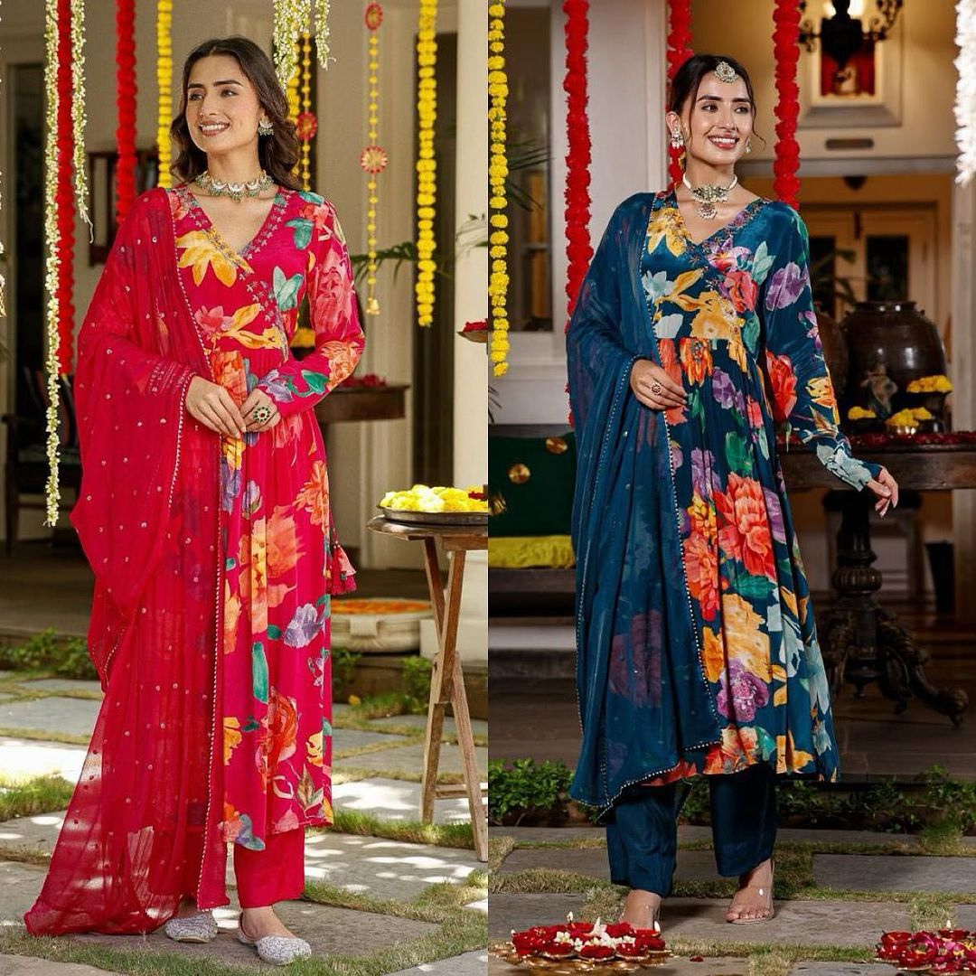 Angrakha nyra cut crepe suit-pink- R025P