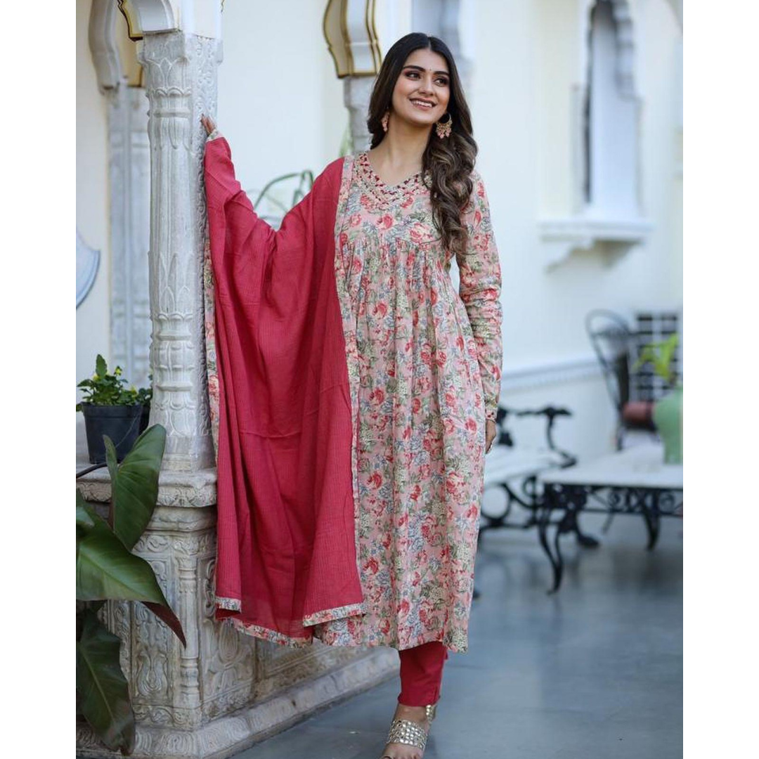 Muslin Anarkali Suit- RE202