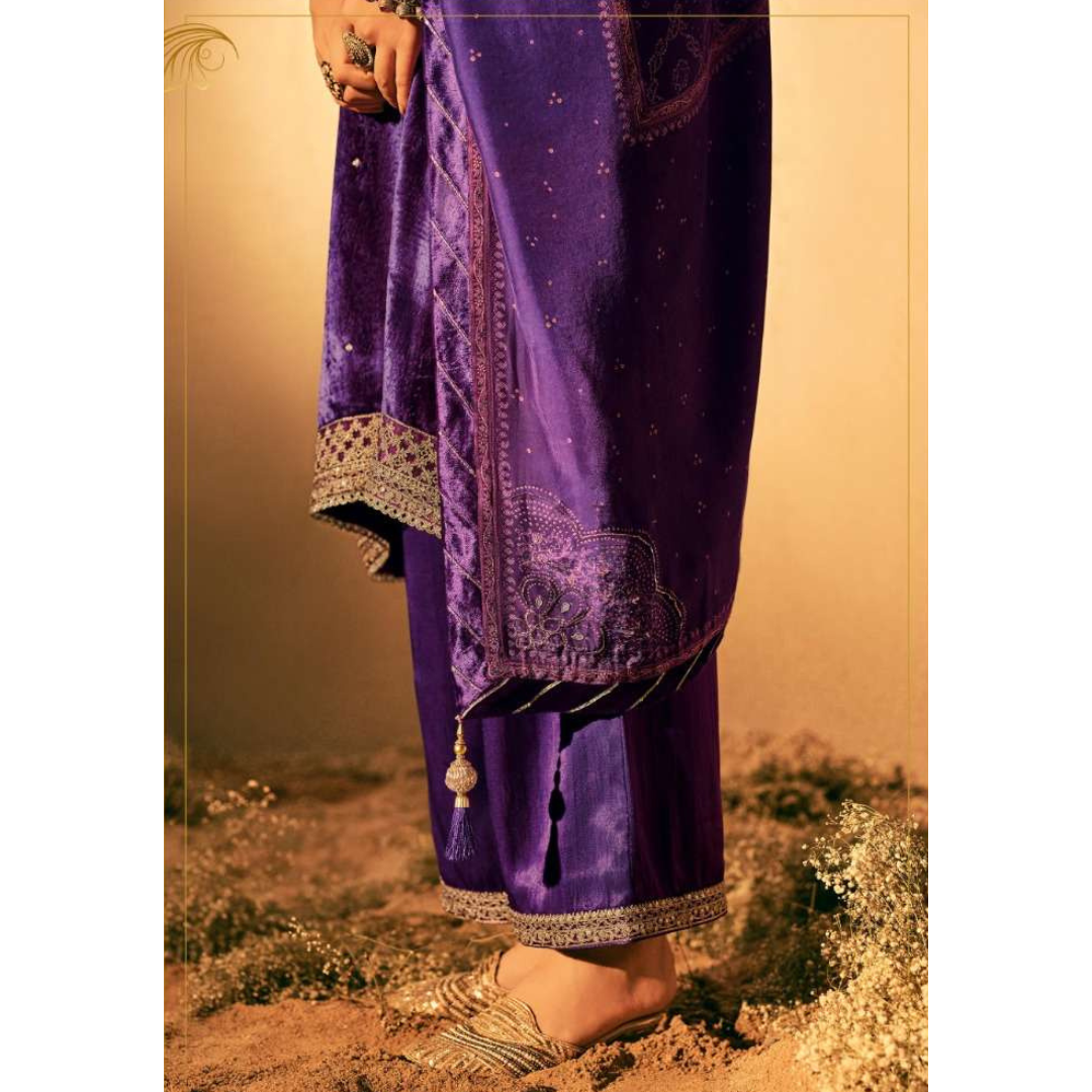 Velvet suit- Purple- E096