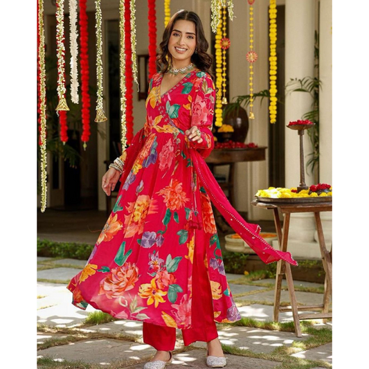 Angrakha nyra cut crepe suit-pink- R025P