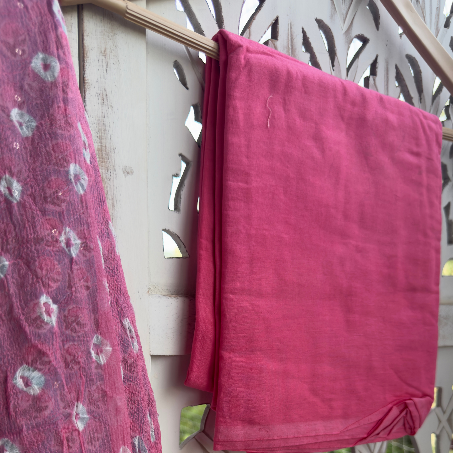 Cotton Suit- D080- Blue and pink
