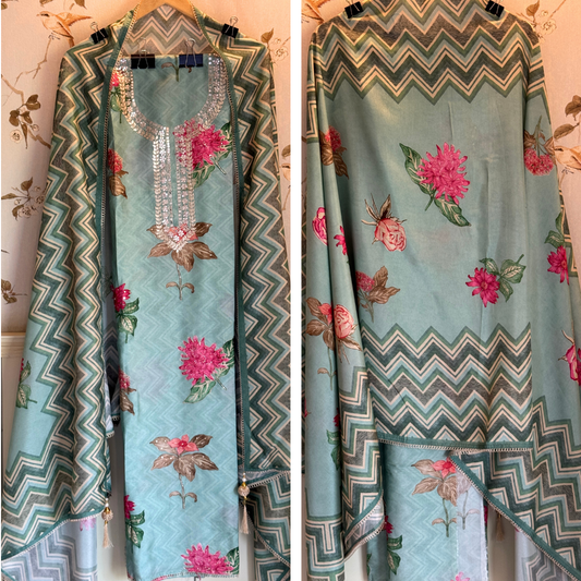Tusser silk suit- E029