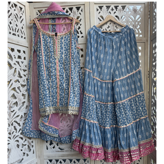 Cotton Sharara Set- R059