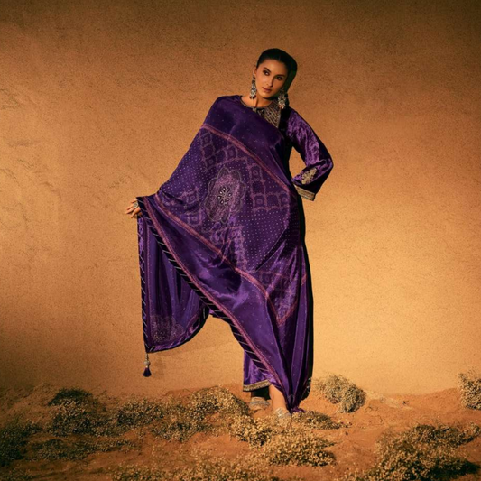 Velvet suit- Purple- E096