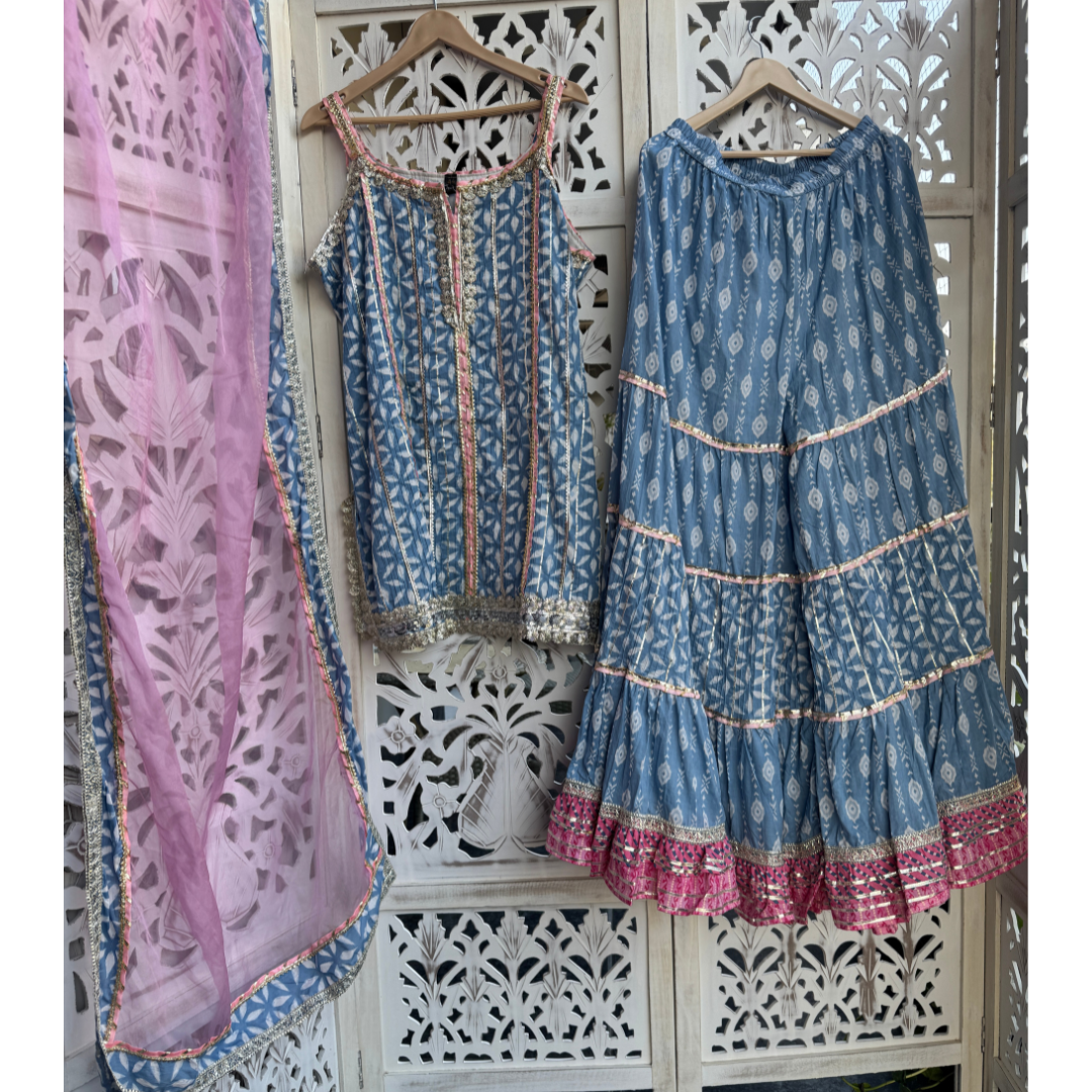 Cotton Sharara Set- R059