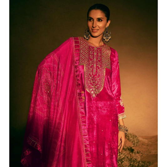 Velvet suit- Pink- E092
