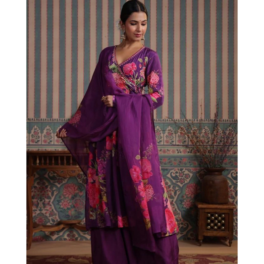 Crepe Anarkali Suit Set- R014