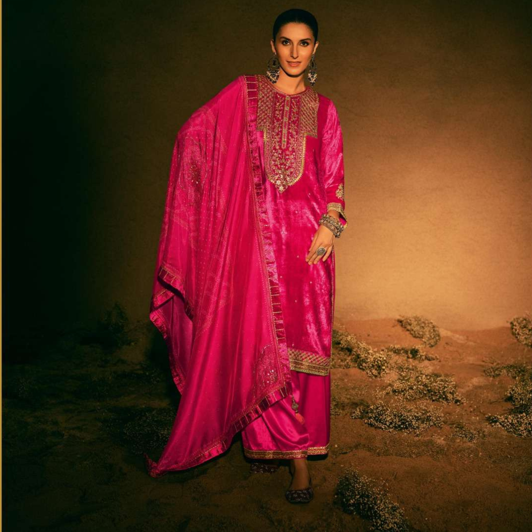 Velvet suit- Pink- E092