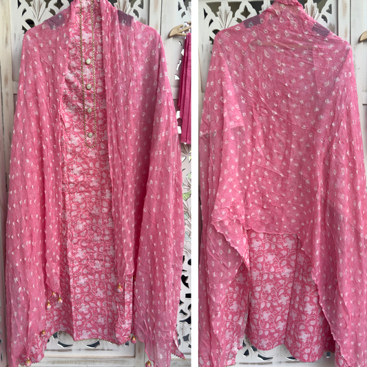 Cotton Suit- D080- BABY PINK