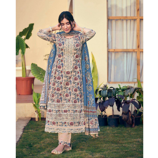 Cotton Block Printed Suit- D163B