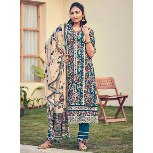Cotton Block Printed Suit- D163A