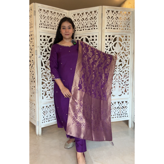 Silk suit-  R104