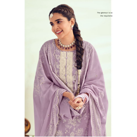 Designer Cotton Suits- Pastel Purple- D135