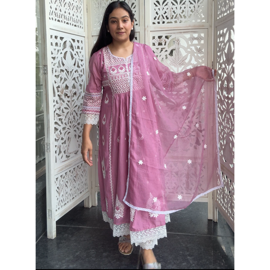 Mul Cotton Anarakali Suit set- R112