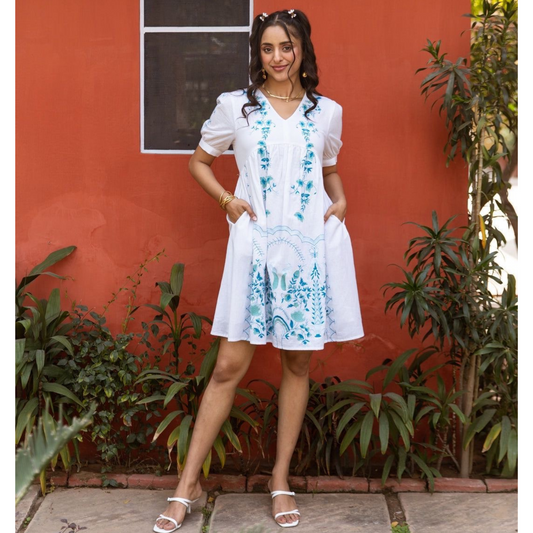 Cotton Dress (Knee length)-R099