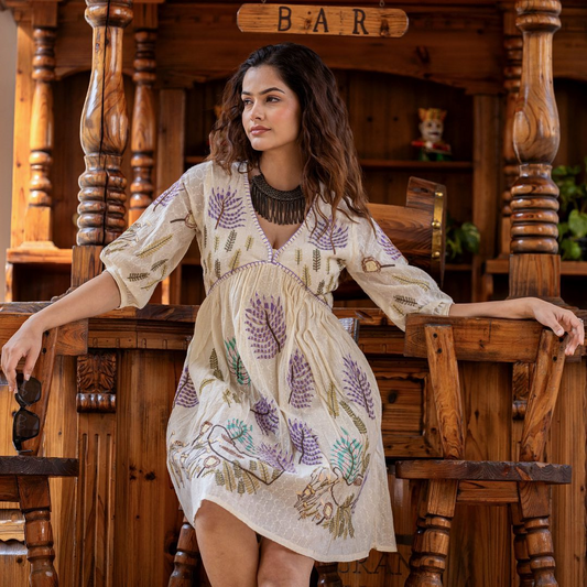 Cotton Dress (Knee length)- R087