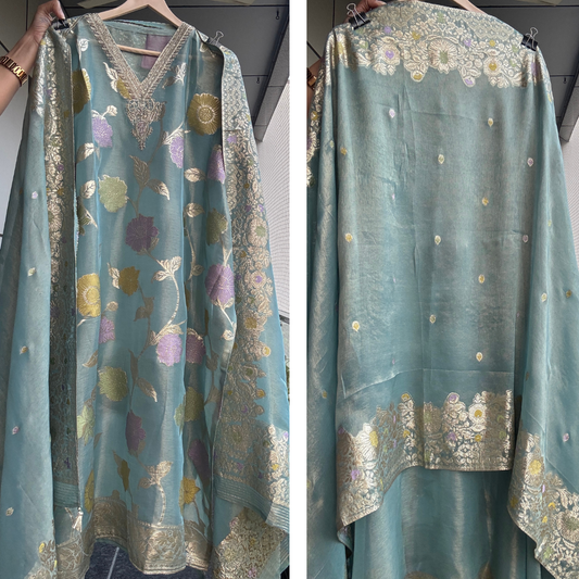 Banarasi tissue suit- E076
