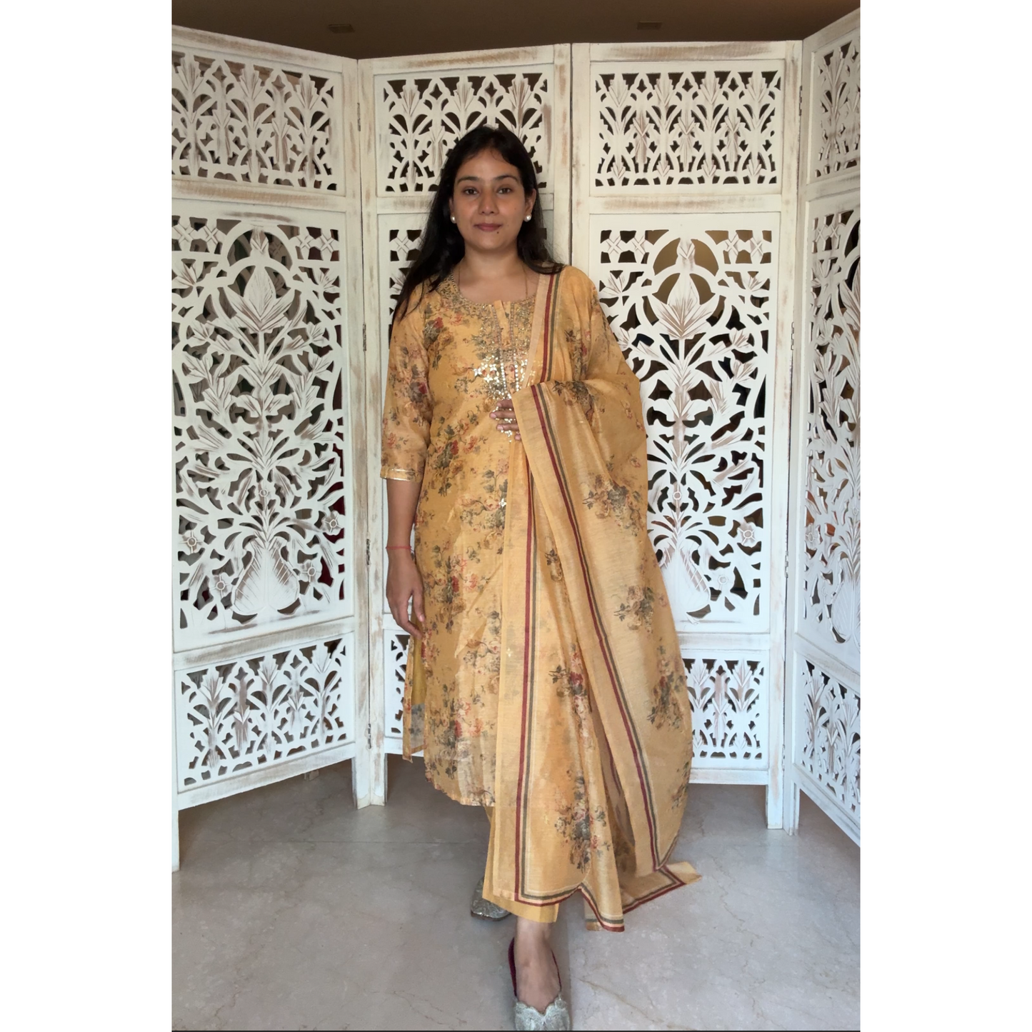 Chanderi suit-  R244