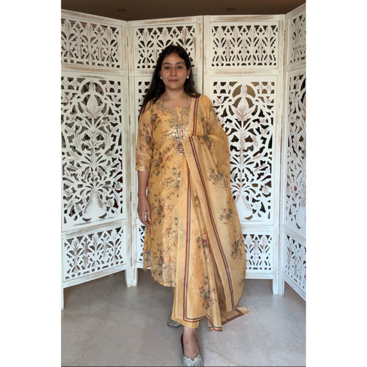 Chanderi suit-  R244