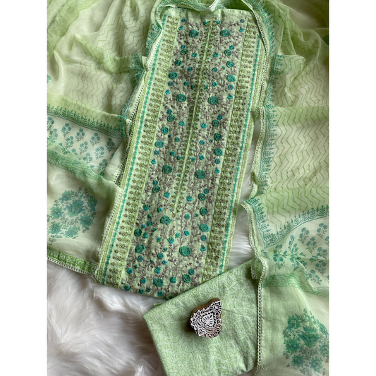 Hand Block Printed Cotton Suit- D198