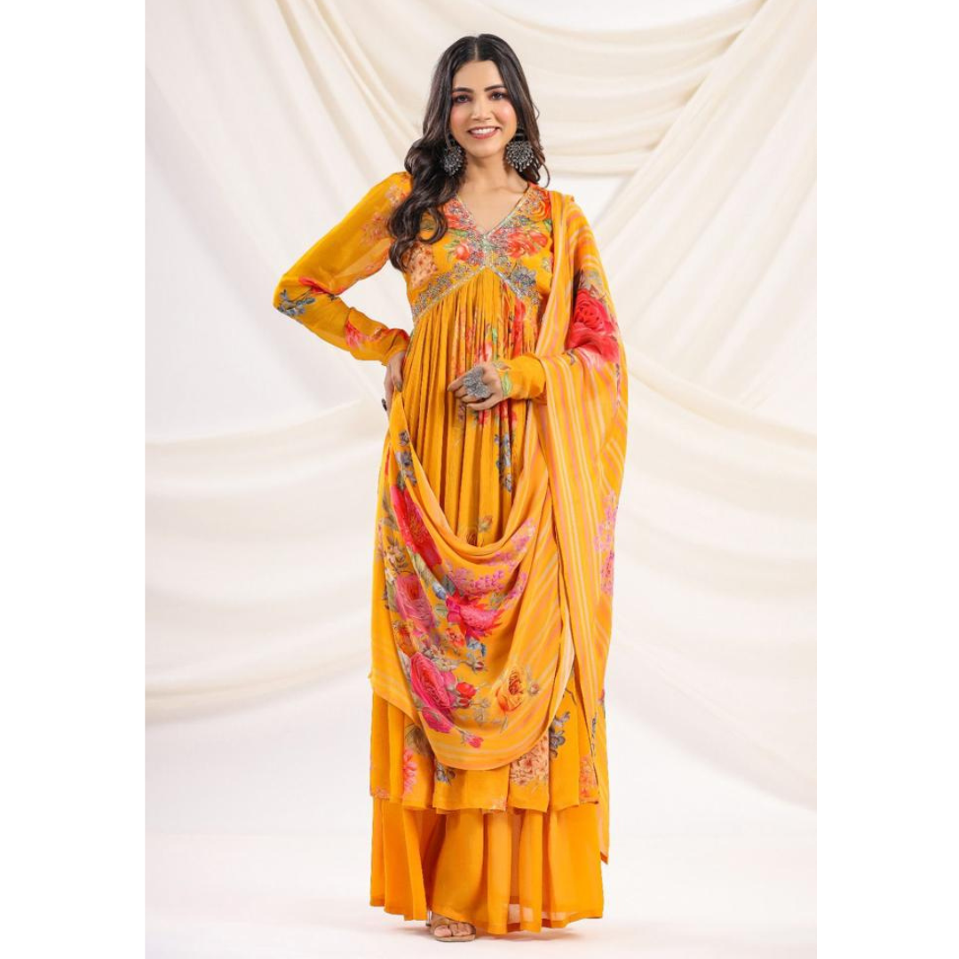 Chinon Anarkali set- R040