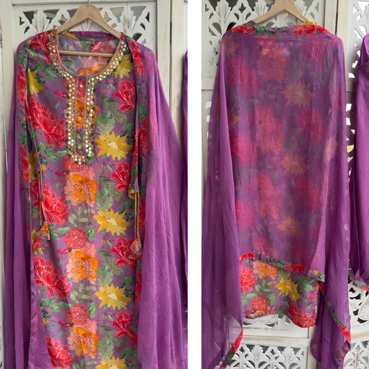 Crepe suit-  R033
