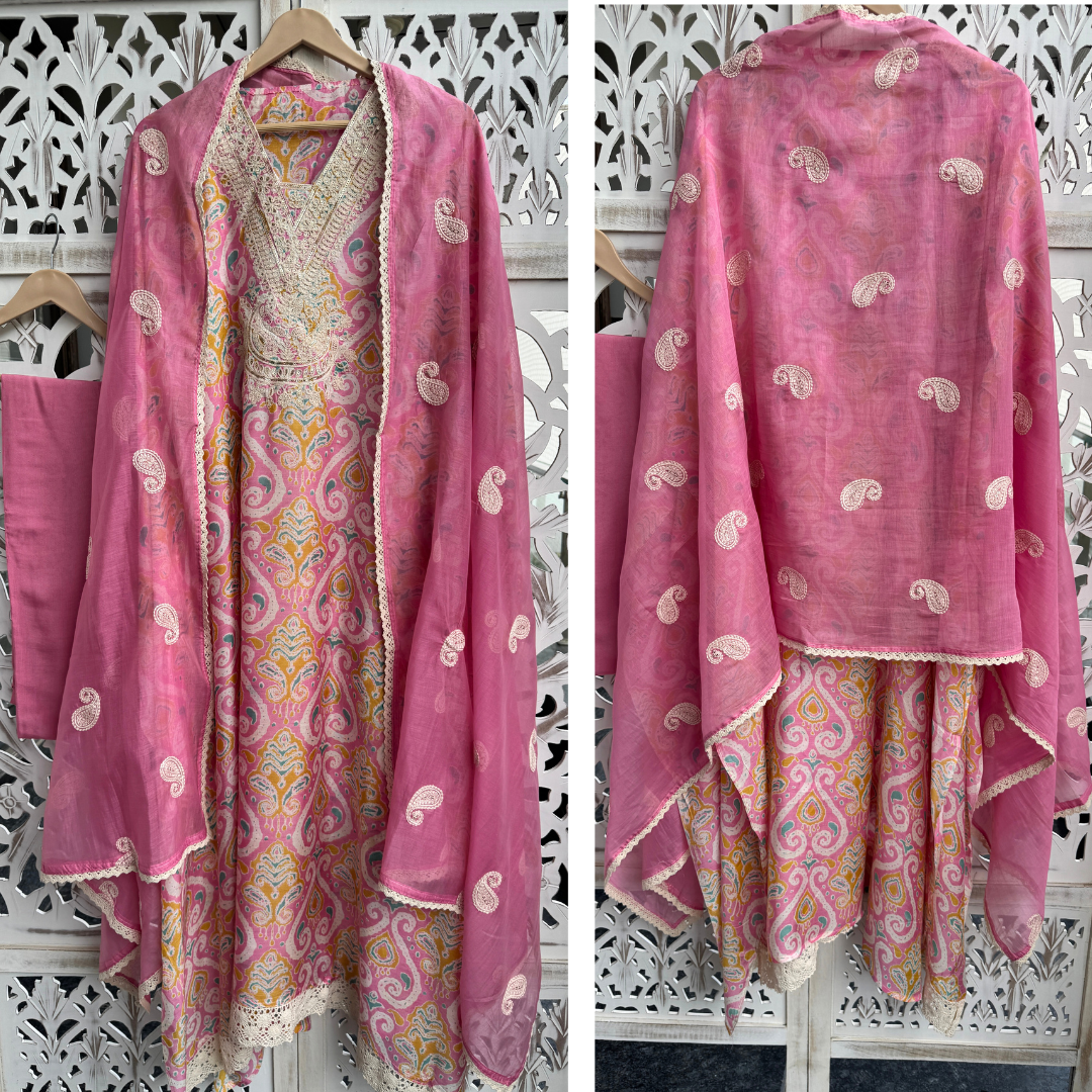 Ikat Muslin Suit- E017